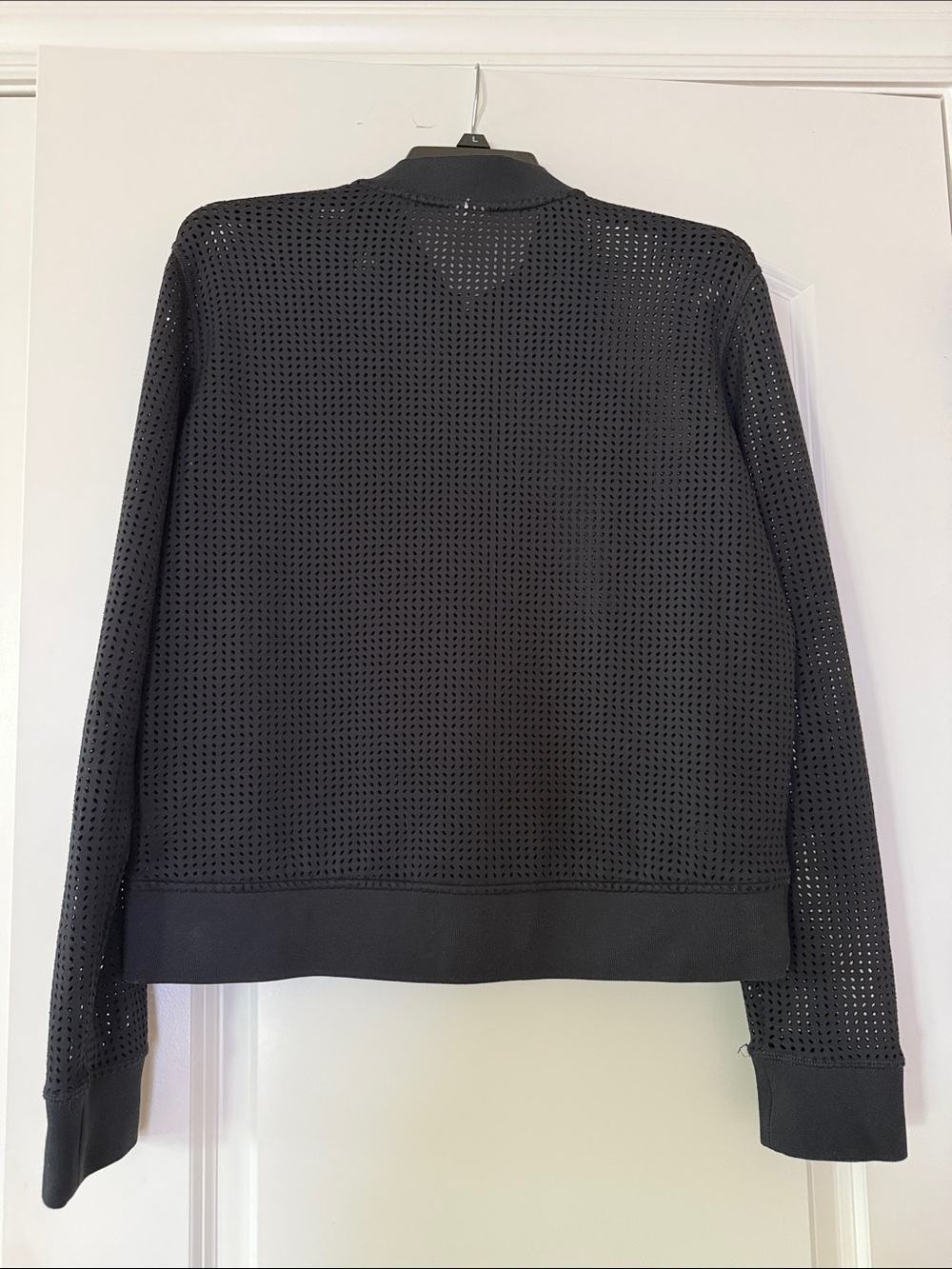 Calia Black Perforated Zip-Front Bomber Jacket - Picture 5 of 11